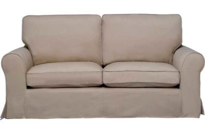 HOME Charlotte Large Fabric Sofa with Loose Cover - Taupe